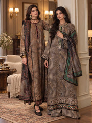 Noor by Saadia Asad Printskhaas Embroidered Linen Unstitched 3Pc Suit D-01B