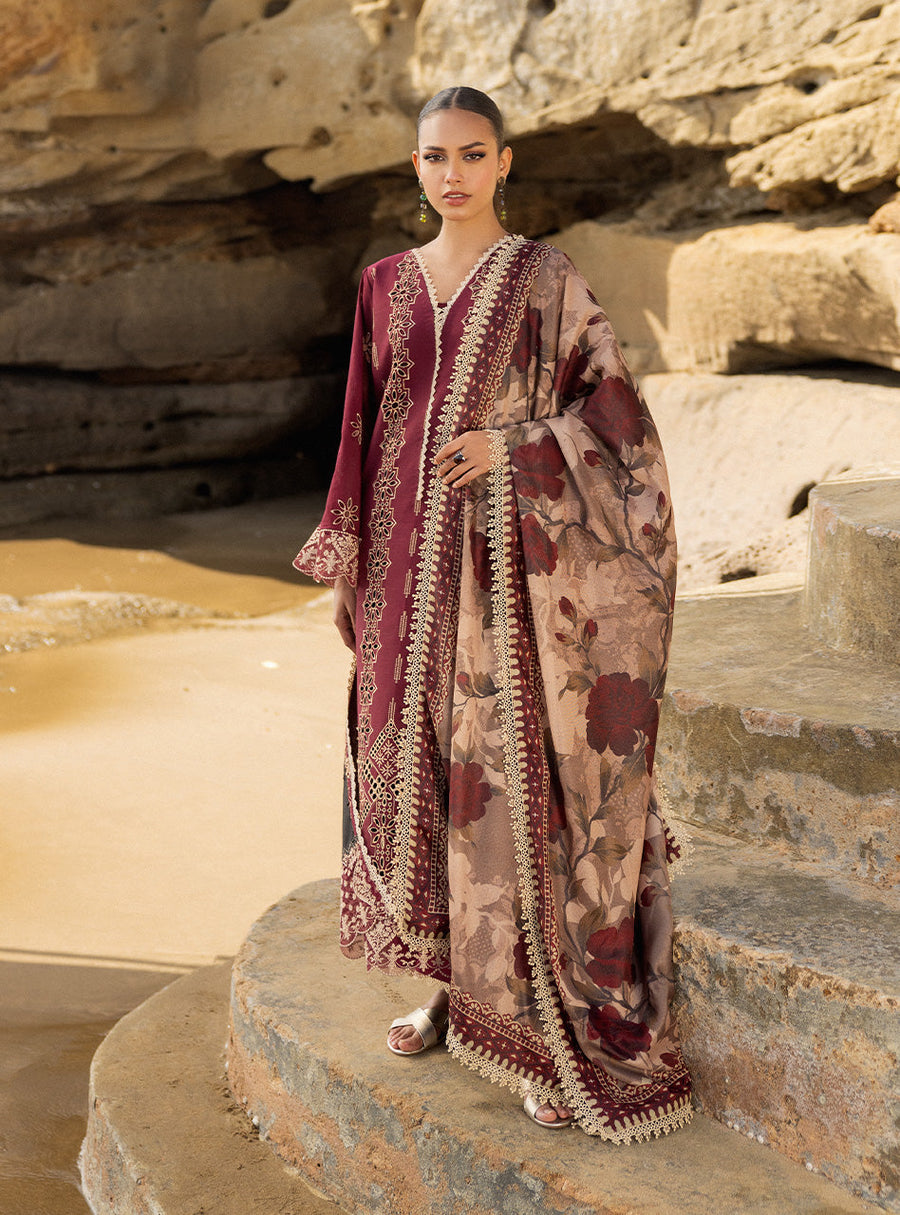 Zainab Chottani Embroidered Chikankari Lawn Unstitched 3Pc Suit D-01B Aysel