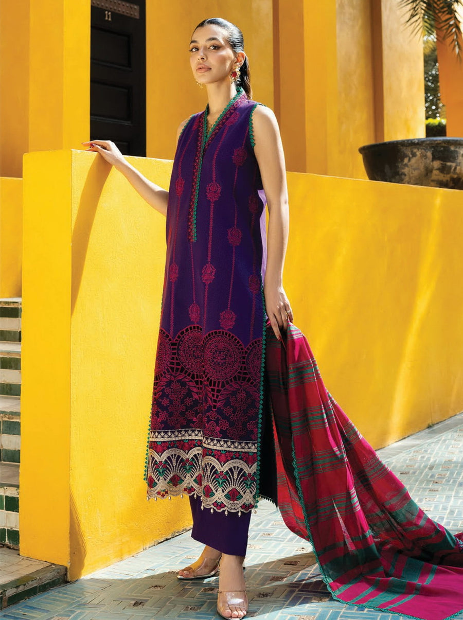 Zainab Chottani Embroidered Chikankari Lawn Unstitched 3Pc Suit D-01B Zynah