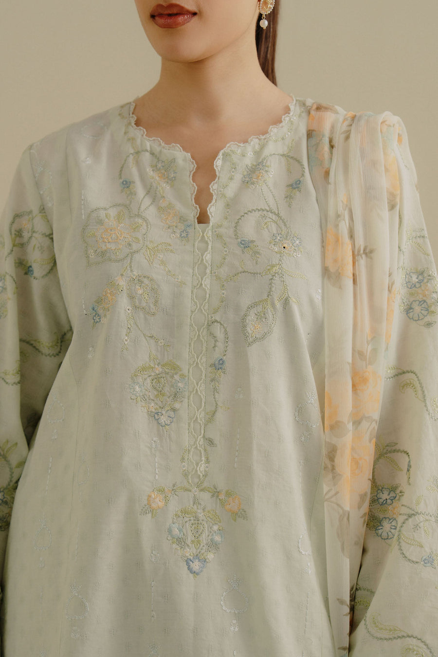 Coco by Zara Shahjahan Embroidered Lawn Unstitched 3Pc Suit 01B-ELVA