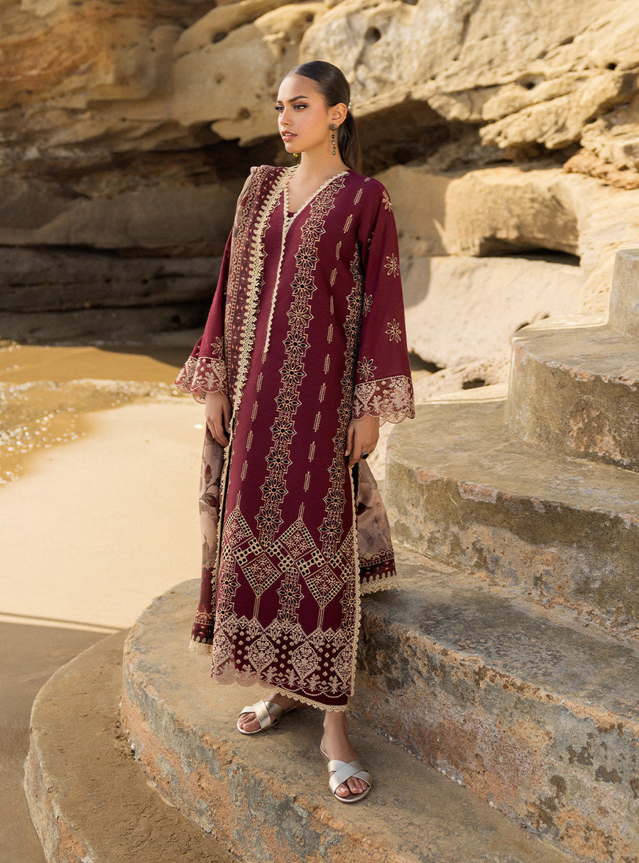Zainab Chottani Embroidered Chikankari Lawn Unstitched 3Pc Suit D-01B Aysel
