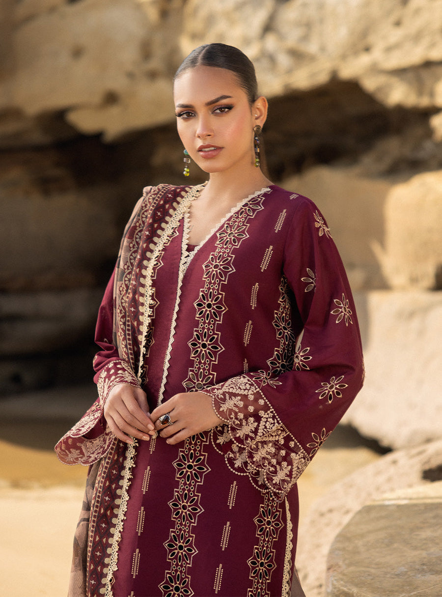 Zainab Chottani Embroidered Chikankari Lawn Unstitched 3Pc Suit D-01B Aysel
