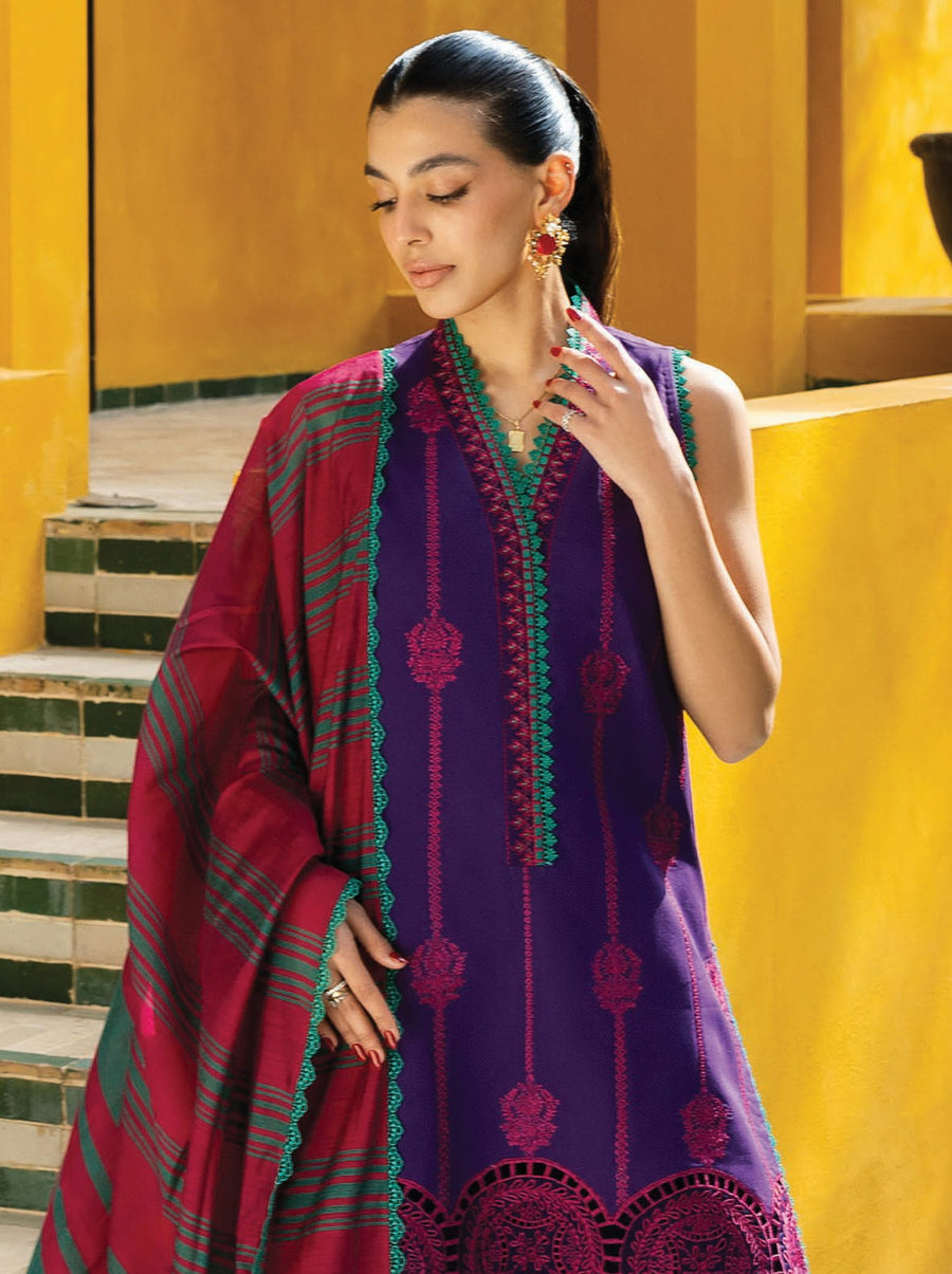 Zainab Chottani Embroidered Chikankari Lawn Unstitched 3Pc Suit D-01B Zynah