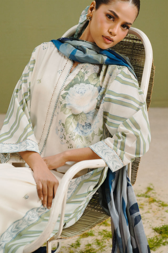 Coco by Zara Shahjahan Prints Unstitched Lawn 3Pc Suit D-01B Zeya