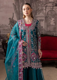 Maria Osama Khan Mystara Embroidered Organza Unstitched 3Pc Suit - Riva