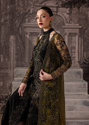 Maria Osama Khan Mystara Embroidered Organza Unstitched 3Pc Suit - Storm