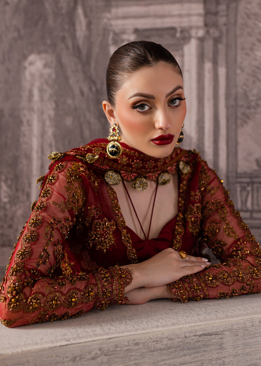 Maria Osama Khan Mystara Embroidered Organza Unstitched 3Pc Suit - Vanta