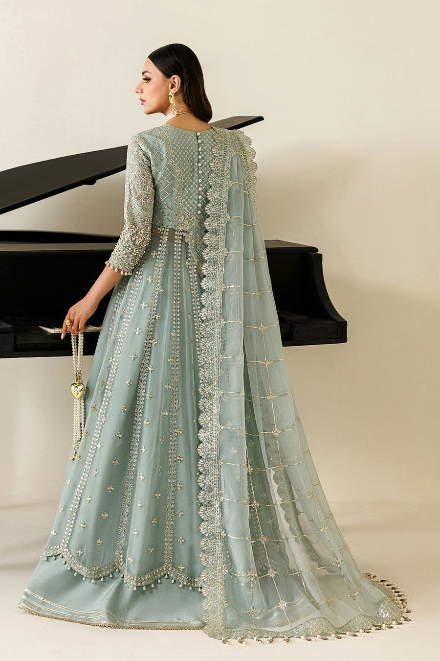 Alizeh Aymal Embroidered Chiffon Unstitched 3Pc SuitAF-BHM-4070-Sinoor