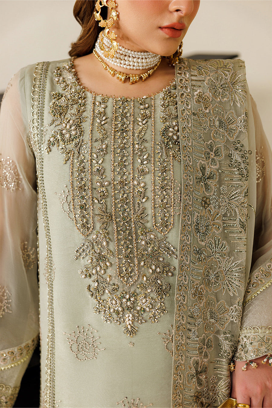 Alizeh Aymal Embroidered Chiffon Unstitched 3Pc SuitAF-BHM-4072-Javi