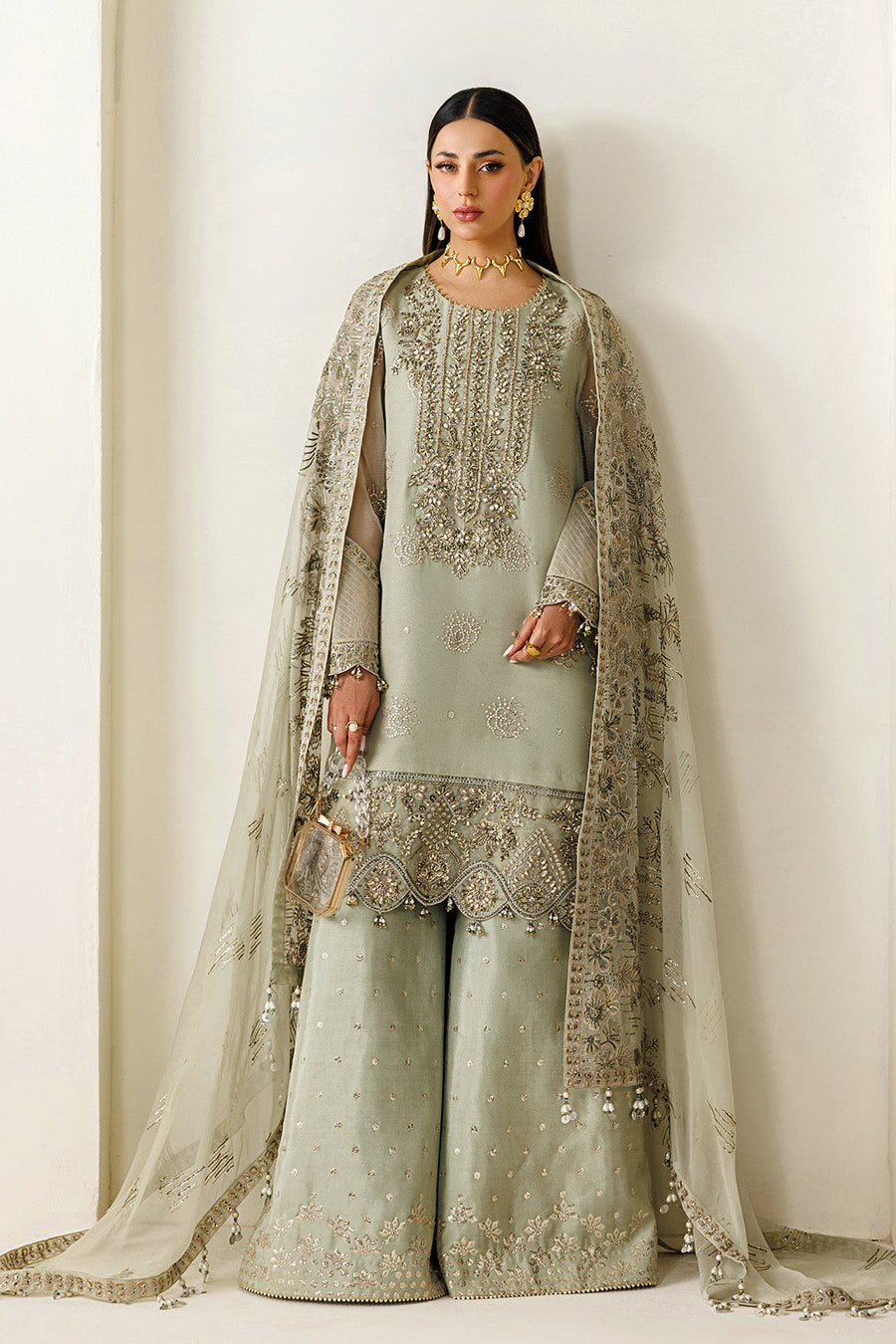 Alizeh Aymal Embroidered Chiffon Unstitched 3Pc SuitAF-BHM-4072-Javi
