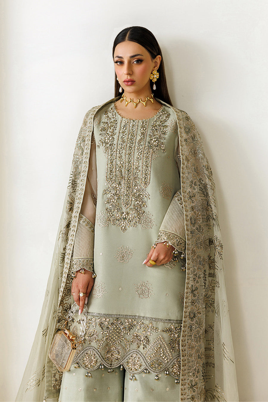 Alizeh Aymal Embroidered Chiffon Unstitched 3Pc SuitAF-BHM-4072-Javi