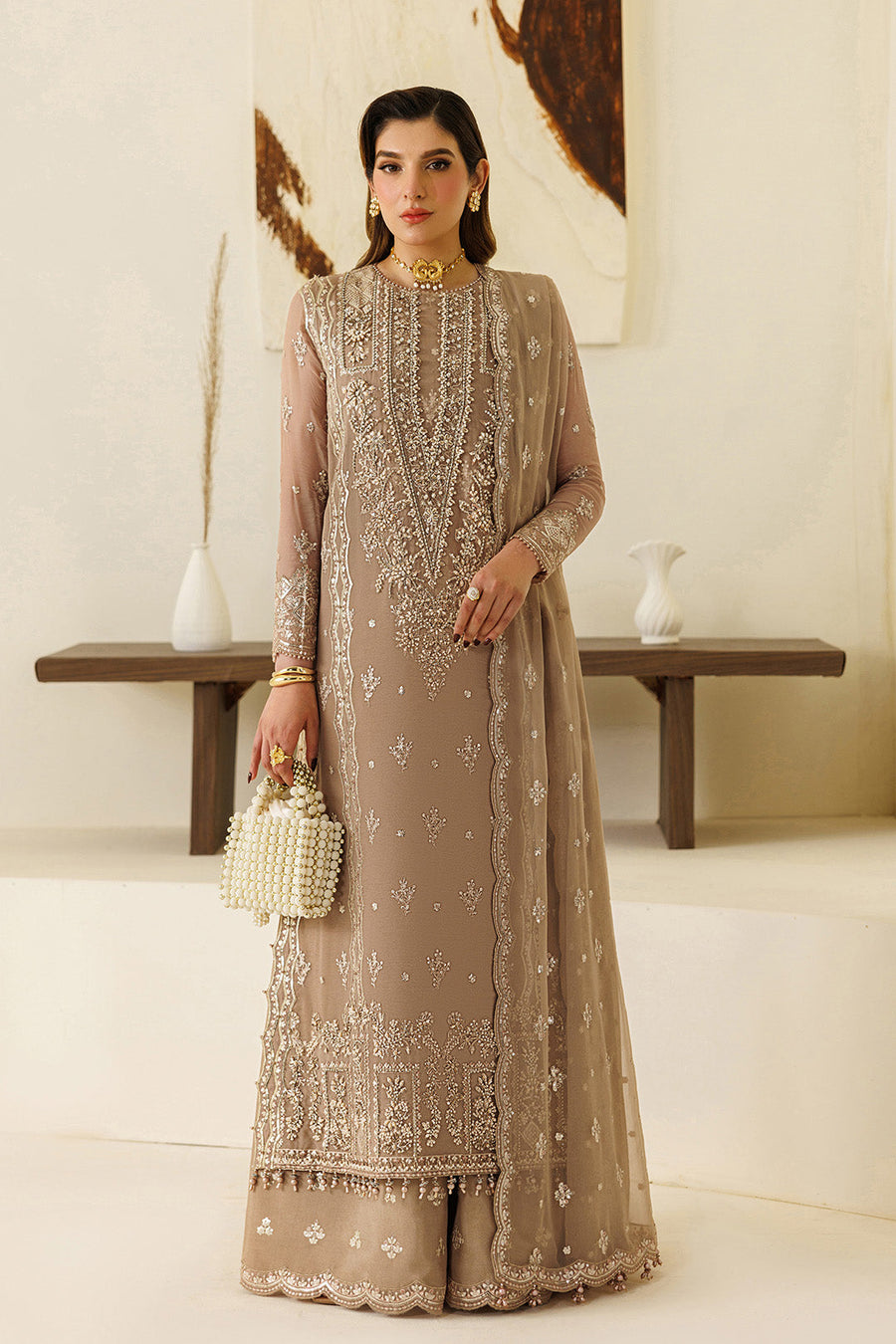 Alizeh Aymal Embroidered Chiffon Unstitched 3Pc Suit AF-BHM-4069-Dise