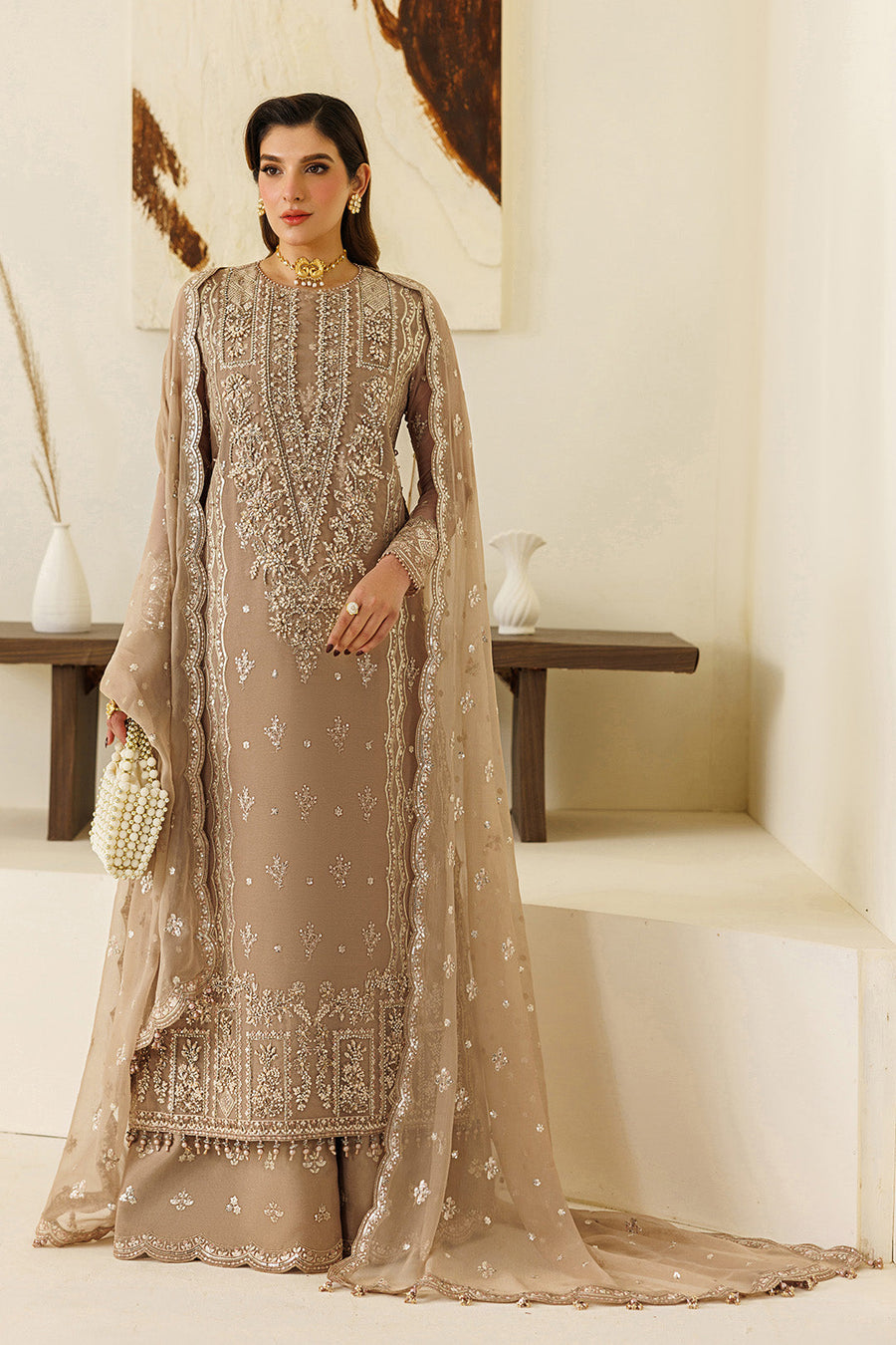Alizeh Aymal Embroidered Chiffon Unstitched 3Pc Suit AF-BHM-4069-Dise