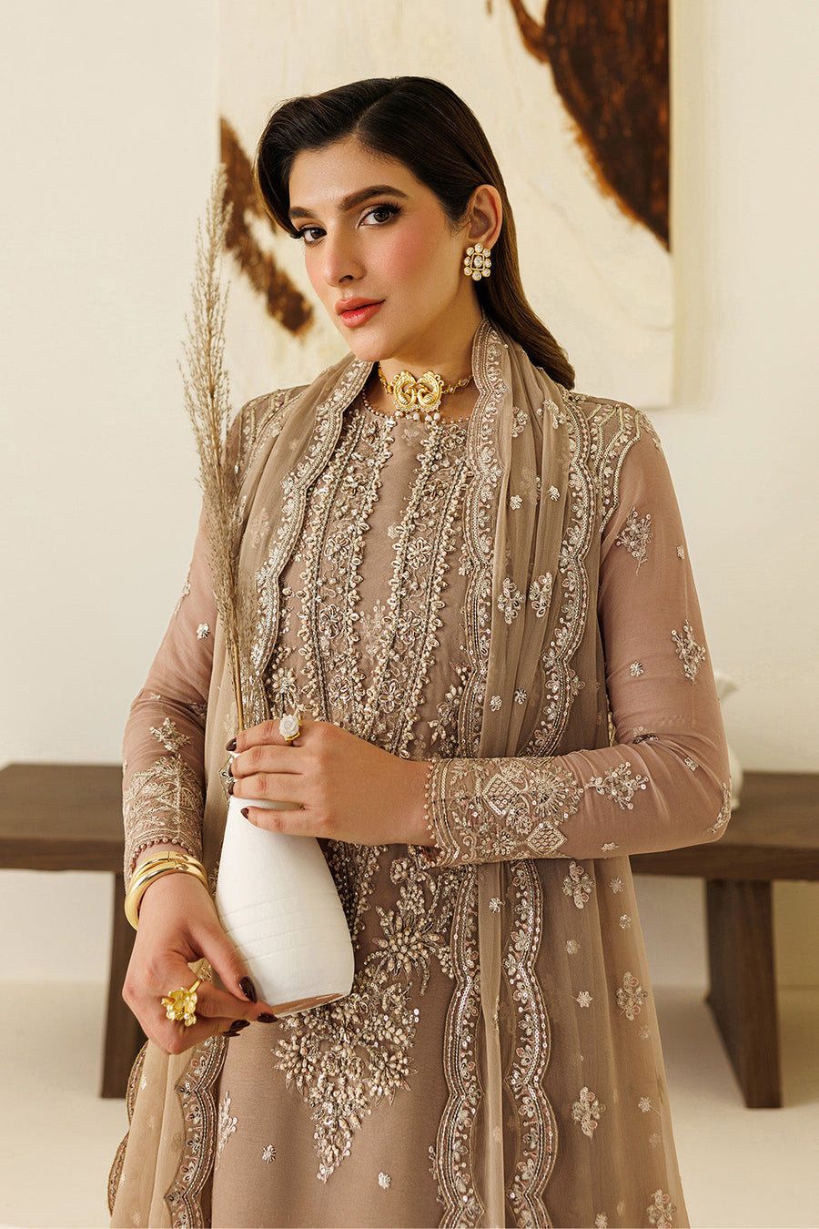 Alizeh Aymal Embroidered Chiffon Unstitched 3Pc Suit AF-BHM-4069-Dise