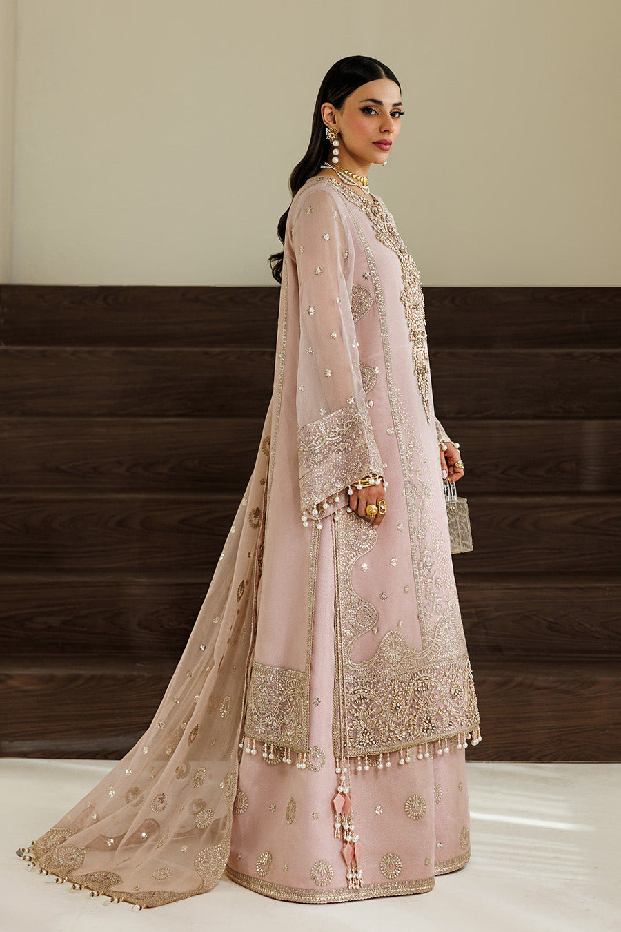 Alizeh Aymal Embroidered Chiffon Unstitched 3Pc SuitAF-BHM-4076-Reef