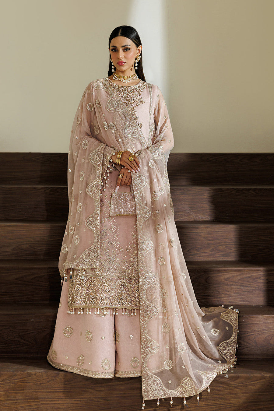 Alizeh Aymal Embroidered Chiffon Unstitched 3Pc SuitAF-BHM-4076-Reef