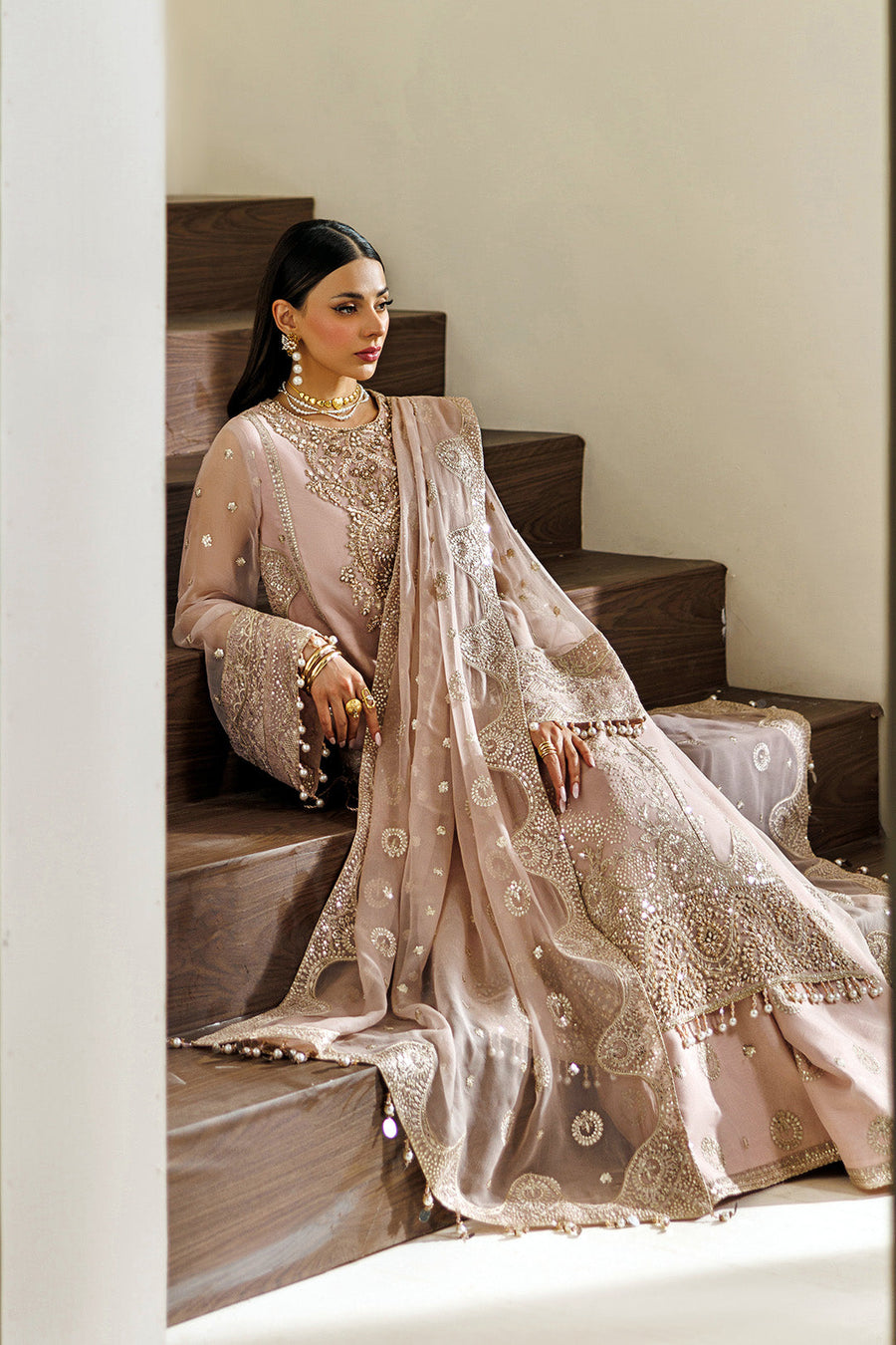 Alizeh Aymal Embroidered Chiffon Unstitched 3Pc SuitAF-BHM-4076-Reef