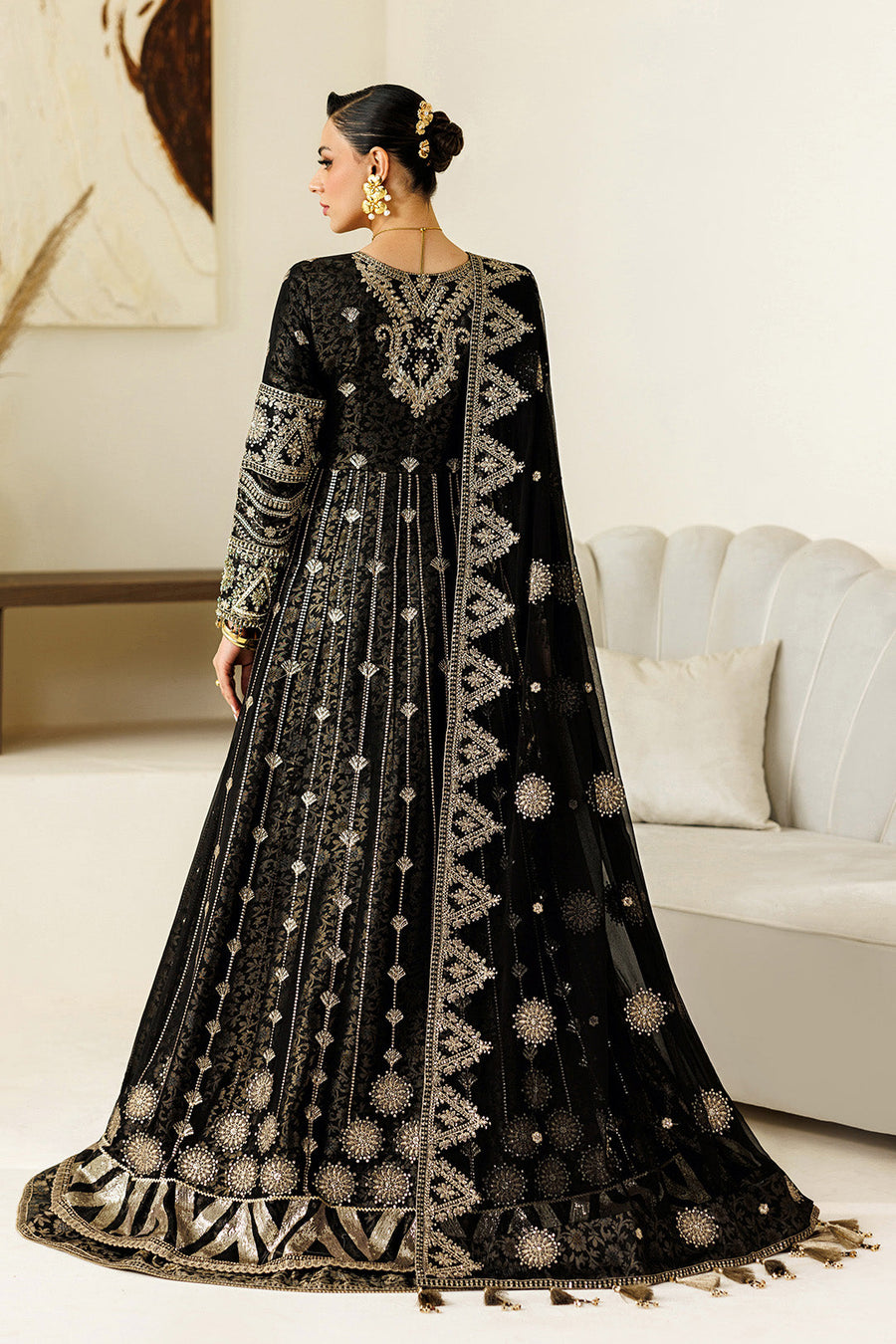 Alizeh Aymal Embroidered Chiffon Unstitched 3Pc SuitAF-BHM-4073-Blanc