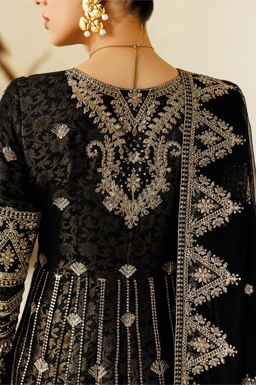 Alizeh Aymal Embroidered Chiffon Unstitched 3Pc SuitAF-BHM-4073-Blanc