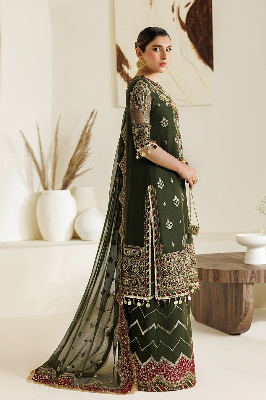 Alizeh Aymal Embroidered Chiffon Unstitched 3Pc SuitAF-BHM-4075-Hyan