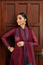 Zarif Nourah Embroidered Luxury Chiffon Unstitched 3Pc Suit - MAHAL