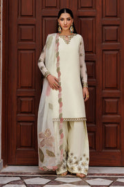 Zarif Nourah Embroidered Luxury Chiffon Unstitched 3Pc Suit - AMANI
