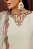 Zarif Nourah Embroidered Luxury Chiffon Unstitched 3Pc Suit - AMANI