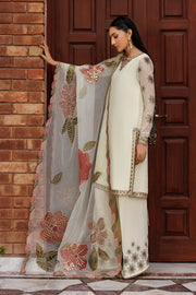 Zarif Nourah Embroidered Luxury Chiffon Unstitched 3Pc Suit - AMANI