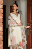 Zarif Nourah Embroidered Luxury Chiffon Unstitched 3Pc Suit - AMANI