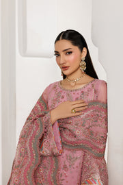 Zarif Nourah Embroidered Luxury Chiffon Unstitched 3Pc Suit - SHAYRA