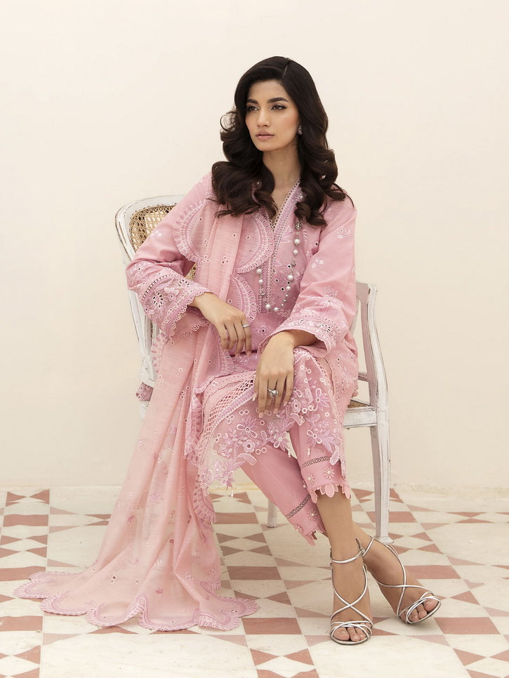 Afrozeh Festive Unstitched Chikankari Lawn 3Pc Suit AL-23-V3-02 Peony