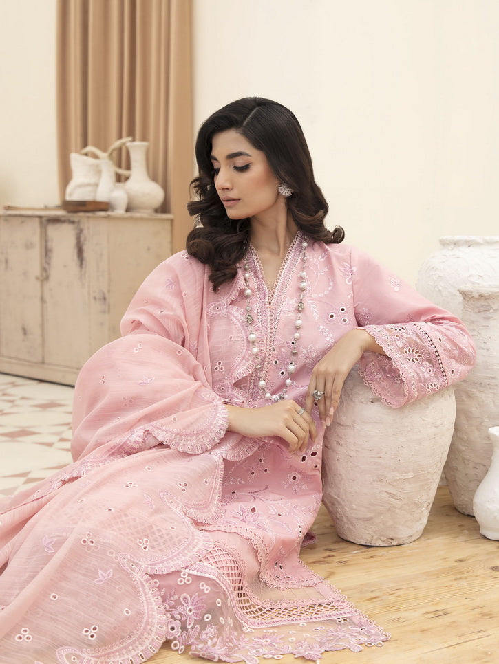 Afrozeh Festive Unstitched Chikankari Lawn 3Pc Suit AL-23-V3-02 Peony