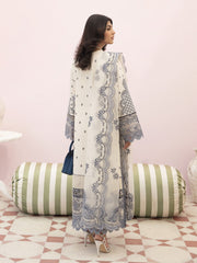 Afrozeh Festive Unstitched Chikankari Lawn 3Pc Suit AL-23-V3-05 Snow Lagoon