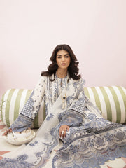Afrozeh Festive Unstitched Chikankari Lawn 3Pc Suit AL-23-V3-05 Snow Lagoon