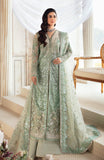 Zevk Afsanah Luxury Embroidered Organza Unstitched 3Pc Suit - Wasaabi