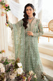 Zevk Afsanah Luxury Embroidered Organza Unstitched 3Pc Suit - Wasaabi