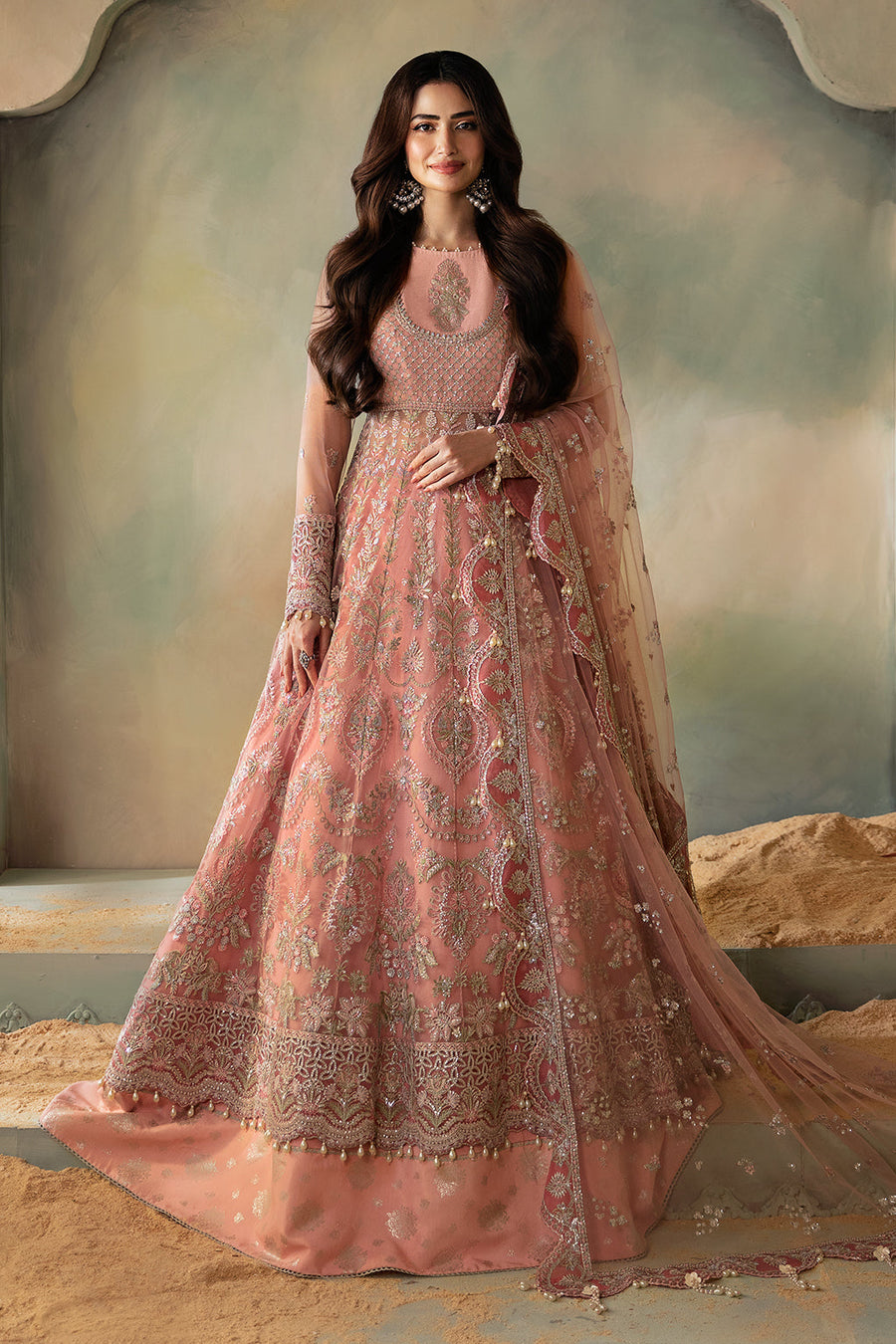 Elena by Saad Shaikh Embroidered Net Unstitched 3Pc Suit E-01 Aurelia