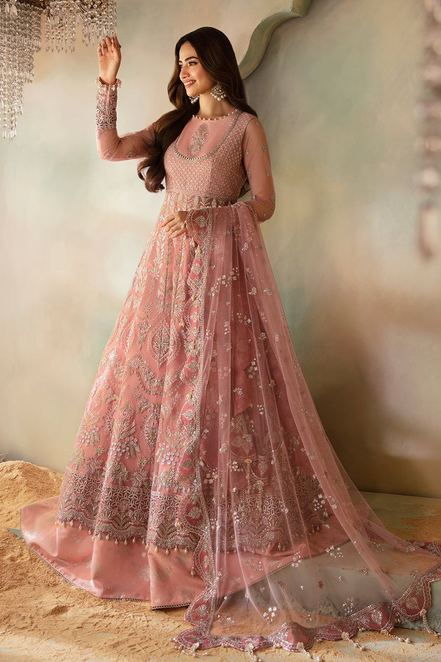 Elena by Saad Shaikh Embroidered Net Unstitched 3Pc Suit E-01 Aurelia