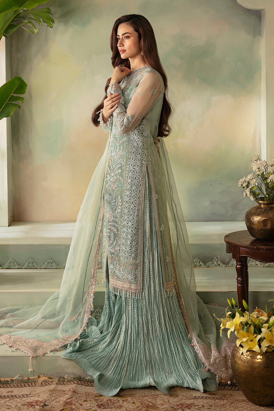 Elena by Saad Shaikh Embroidered Organza Unstitched 3Pc Suit E-04 Iris