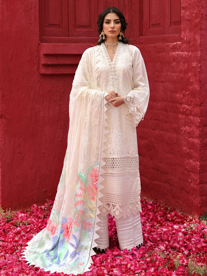 NUREH Mehmaan Nawazi Unstitched Embroidered Eid Lawn 3Pc Suit NDS-94