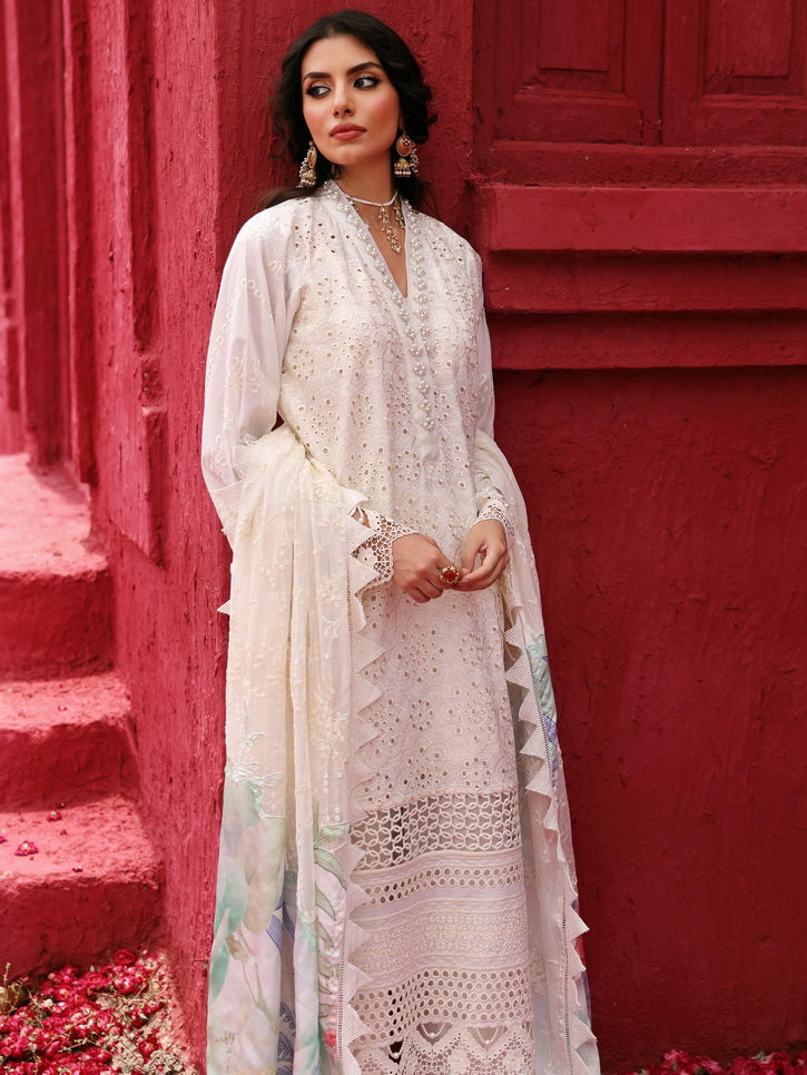 NUREH Mehmaan Nawazi Unstitched Embroidered Eid Lawn 3Pc Suit NDS-94