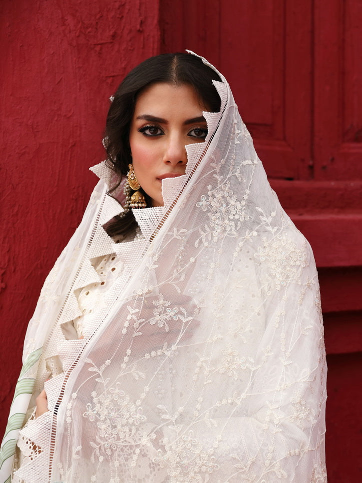 NUREH Mehmaan Nawazi Unstitched Embroidered Eid Lawn 3Pc Suit NDS-94