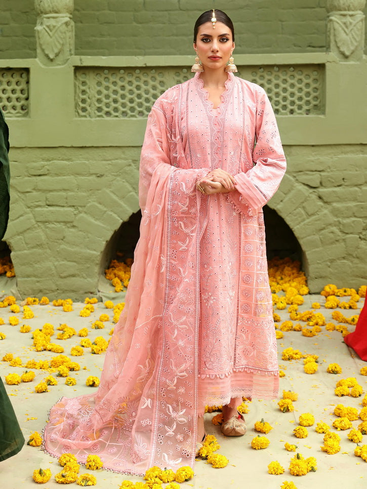 NUREH Mehmaan Nawazi Unstitched Embroidered Eid Lawn 3Pc Suit NDS-95