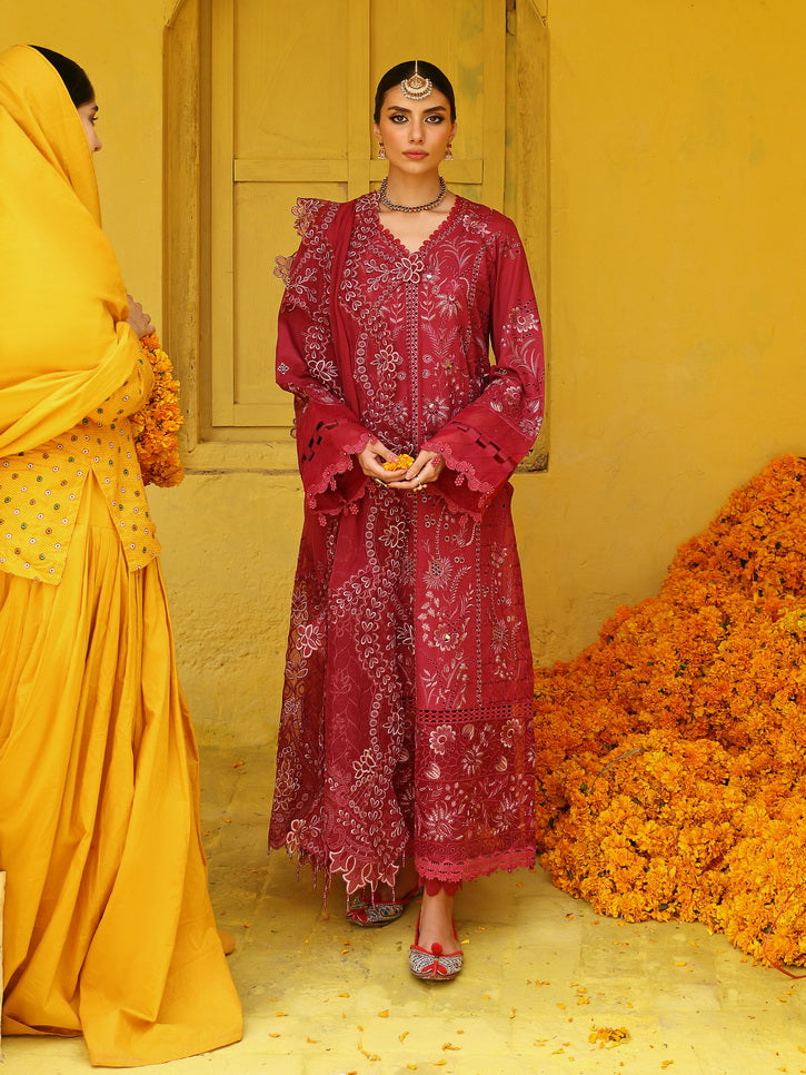 NUREH Mehmaan Nawazi Unstitched Embroidered Eid Lawn 3Pc Suit NDS-92