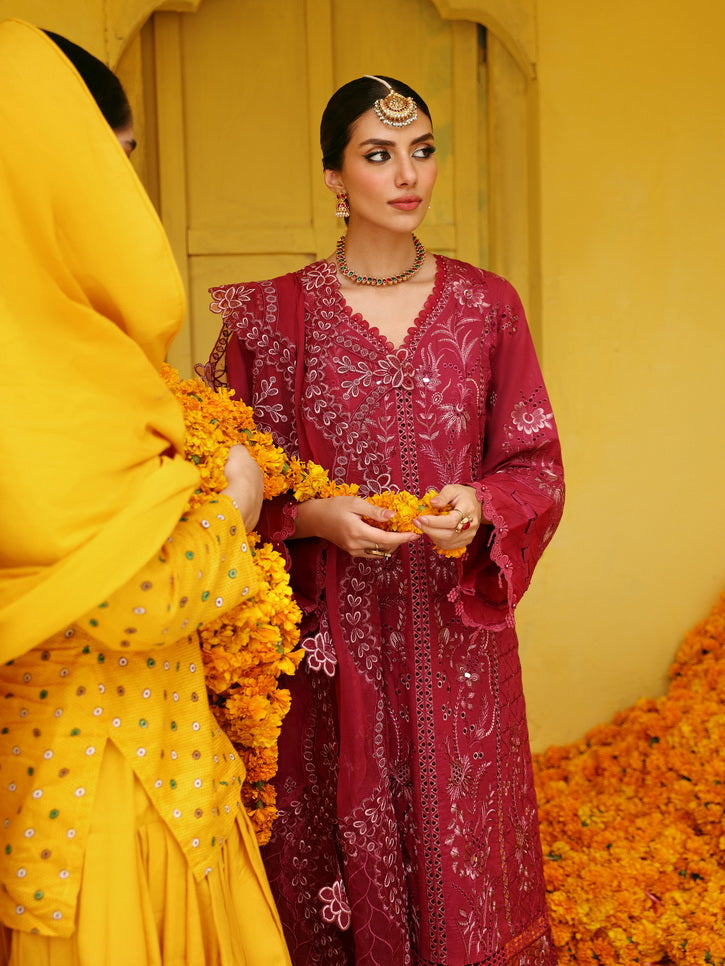 NUREH Mehmaan Nawazi Unstitched Embroidered Eid Lawn 3Pc Suit NDS-92