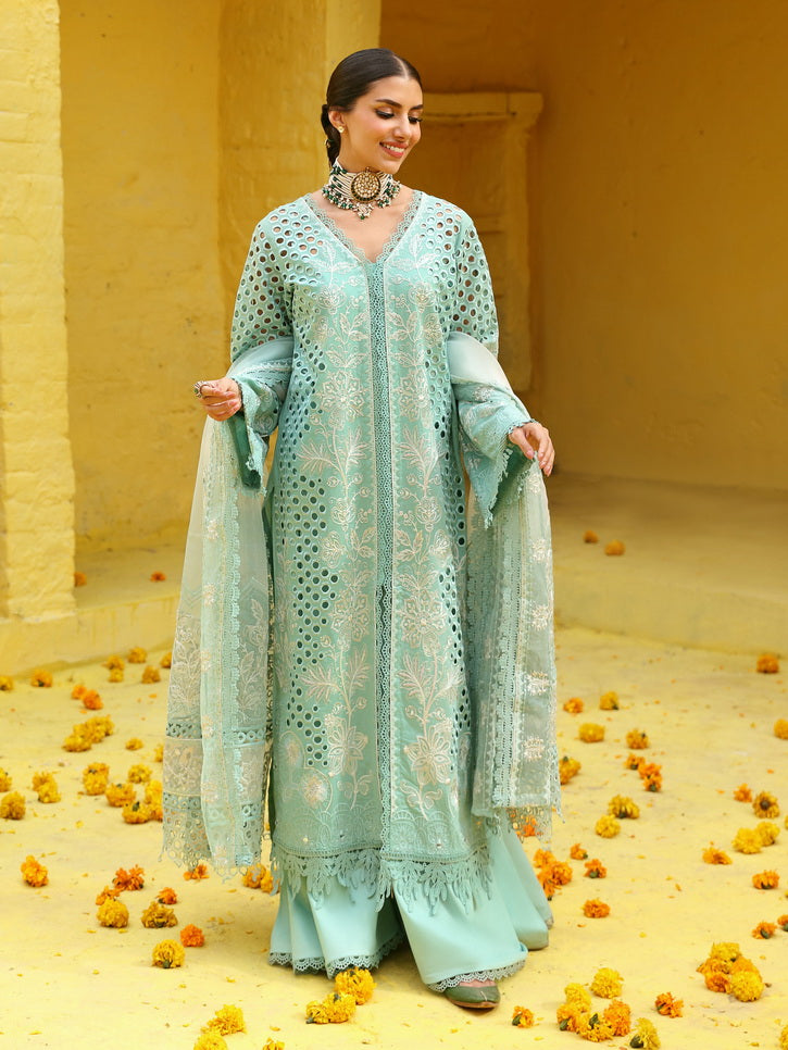 NUREH Mehmaan Nawazi Unstitched Embroidered Eid Lawn 3Pc Suit NDS-96