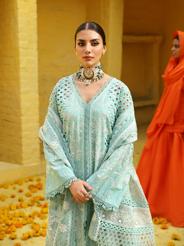 NUREH Mehmaan Nawazi Unstitched Embroidered Eid Lawn 3Pc Suit NDS-96