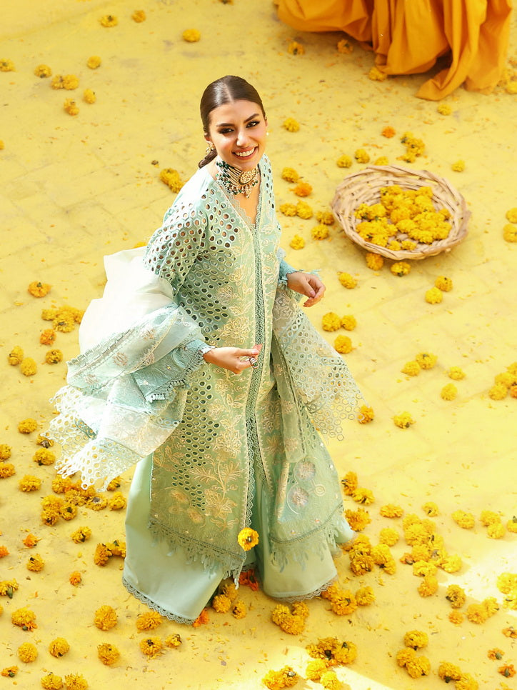 NUREH Mehmaan Nawazi Unstitched Embroidered Eid Lawn 3Pc Suit NDS-96