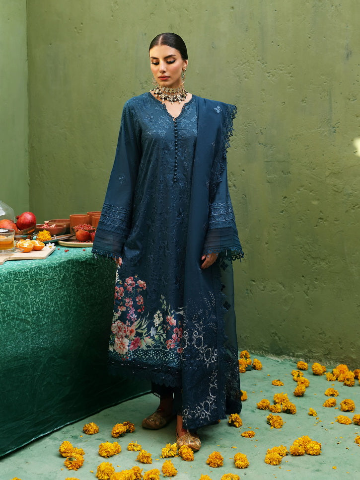 NUREH Mehmaan Nawazi Unstitched Embroidered Eid Lawn 3Pc Suit NDS-98