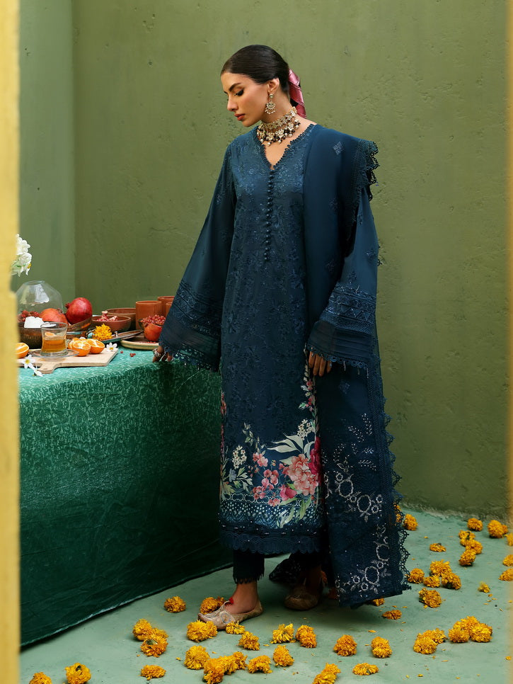 NUREH Mehmaan Nawazi Unstitched Embroidered Eid Lawn 3Pc Suit NDS-98